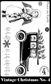 Vintage Christmas Stamp Set 4 small